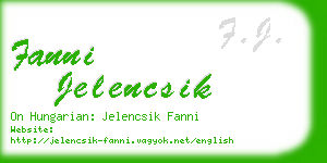 fanni jelencsik business card